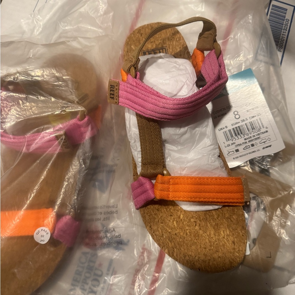 Reef Pink and Orange Sandals